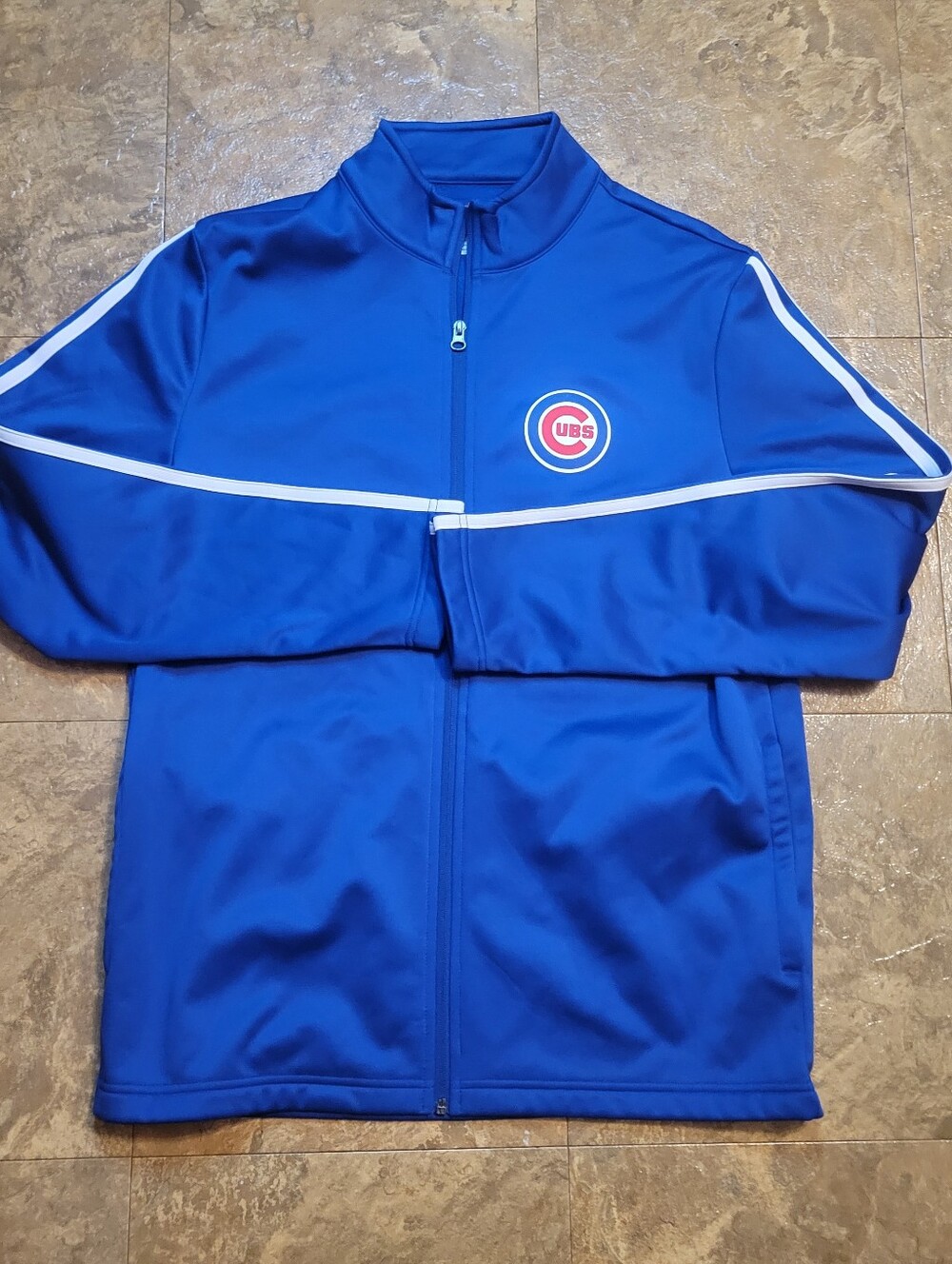 Chicago Cubs Track Jacket Mens Medium Blue Full Zip MLB Genuine Merchandise